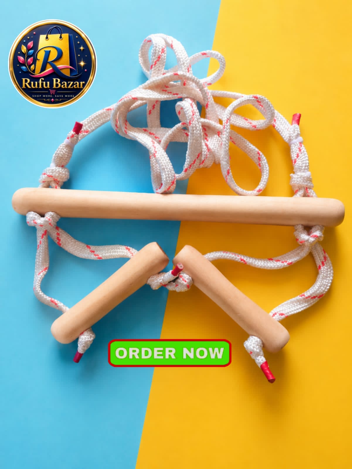 WhatsApp Image 2026-08-27 at 11.42.45 AM Wooden Hanging Gym – Kids Indoor Swing & Exercise Bar - Image 1